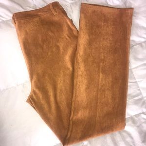 Faux suede pants
